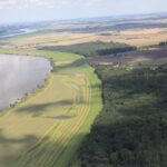 a bird's eye view on the forest and the Vistula and Nogat rivers