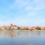 Torun, a panoramic view of the city as seen from the riverside